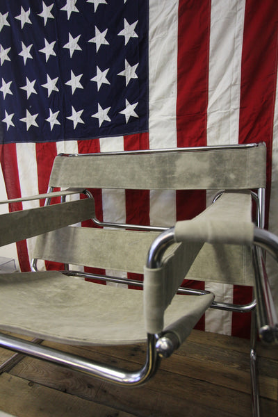 Wassily Chair Recovered in Salvaged Canvas