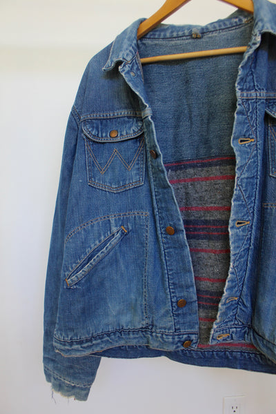 Vintage Wrangler Blanket Lined Chore Coat - Diamonds & Rust