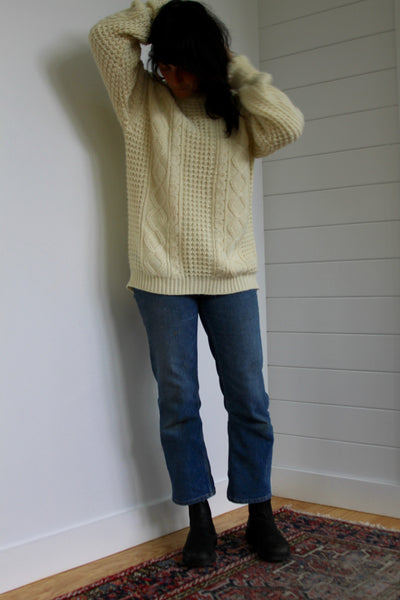 Vintage Fisherman's Sweater: XL - Diamonds & Rust