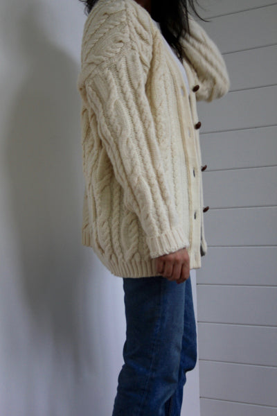 Vintage Fisherman's Sweater: Small - Diamonds & Rust