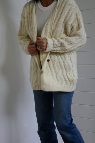 Vintage Fisherman's Sweater: Small - Diamonds & Rust