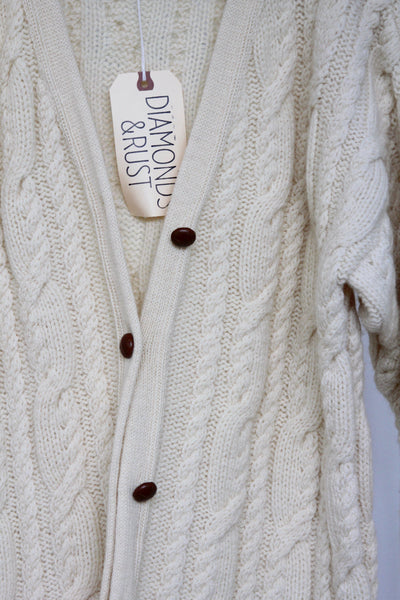 Vintage Fisherman's Sweater: Small - Diamonds & Rust