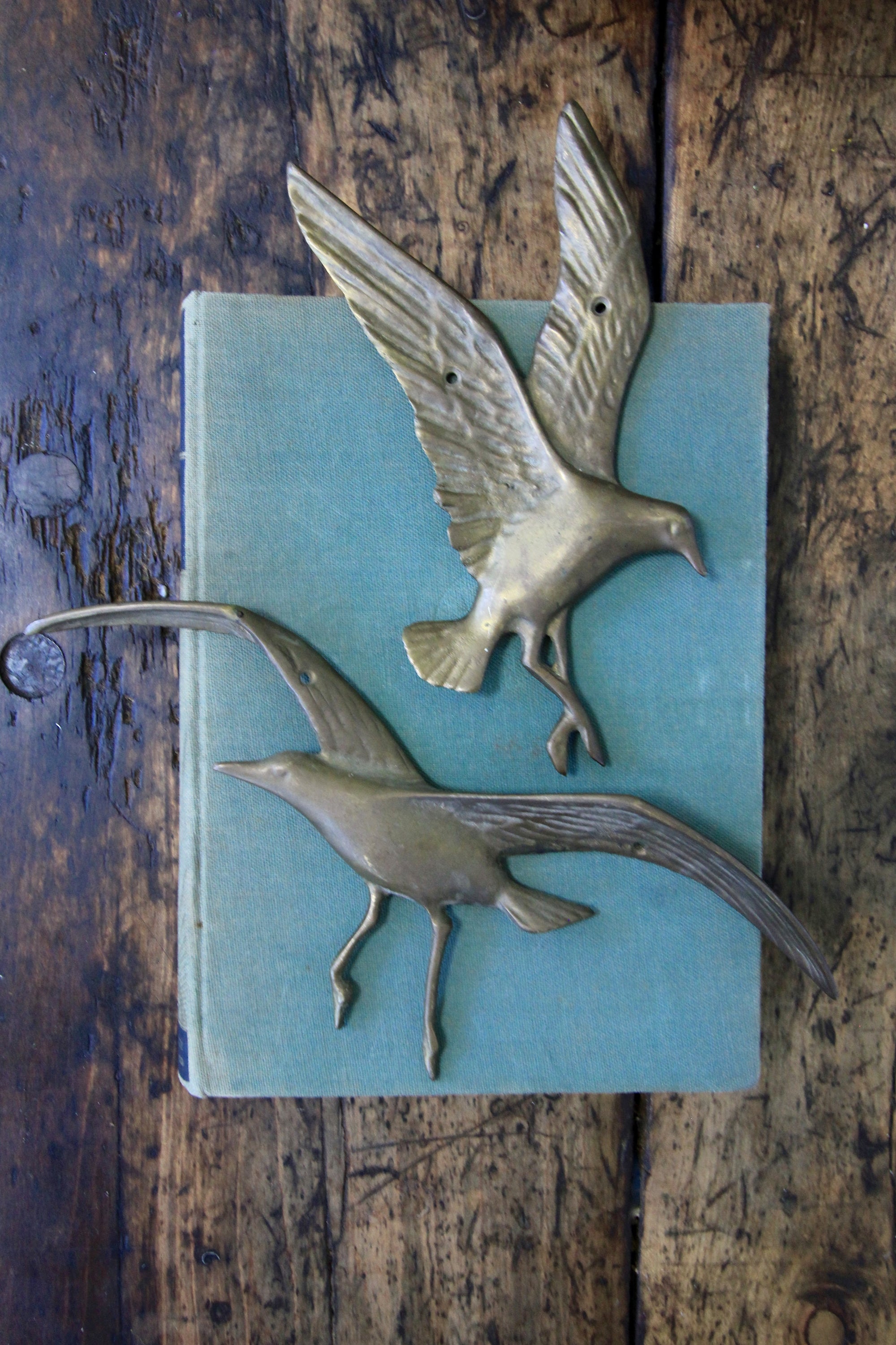 Mid Century Brass Seagulls - Diamonds & Rust
