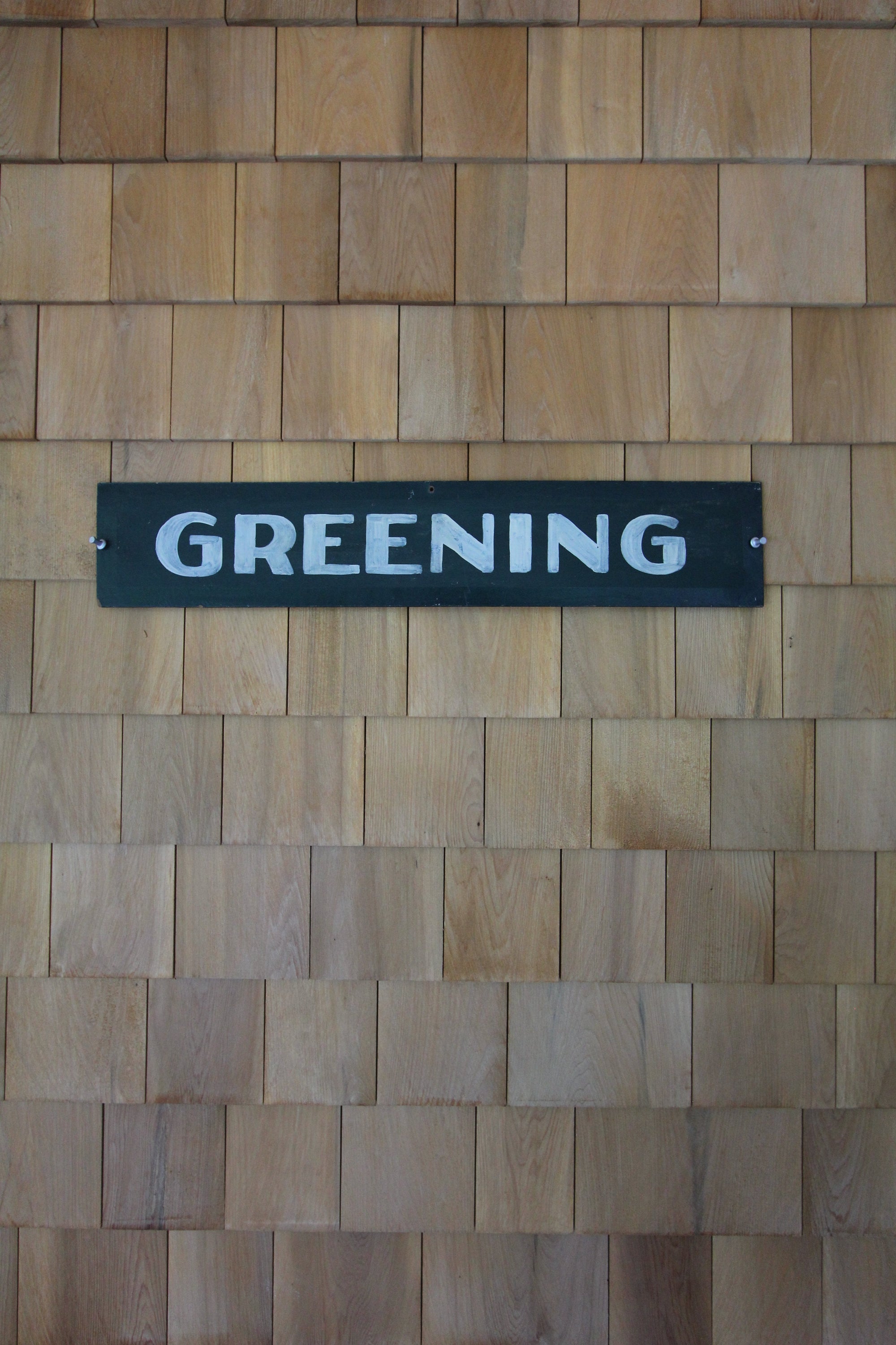 Greening Camp Sign - Diamonds & Rust 