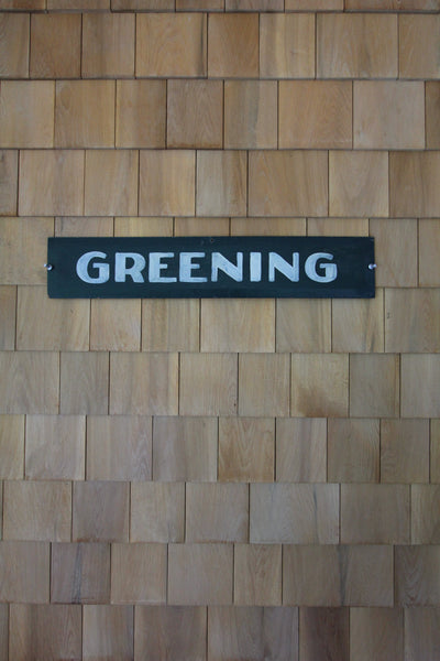 Greening Camp Sign - Diamonds & Rust
