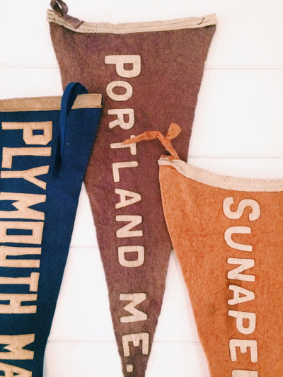 1920s Plymouth Mass Pennant - Diamonds & Rust