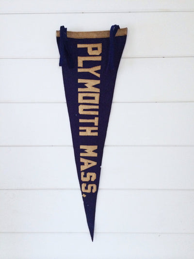 1920s Plymouth Mass Pennant - Diamonds & Rust