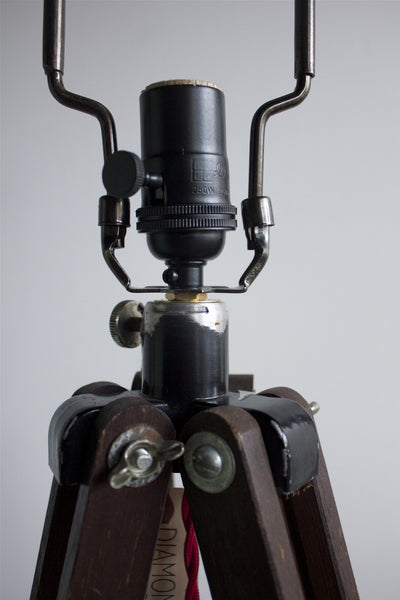 Adjustable Tripod Lamp - Diamonds & Rust