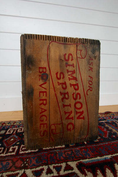 1940s Simpson Spring Wooden Soda Crate