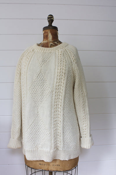 Vintage Fishermen's Sweater - Diamonds & Rust