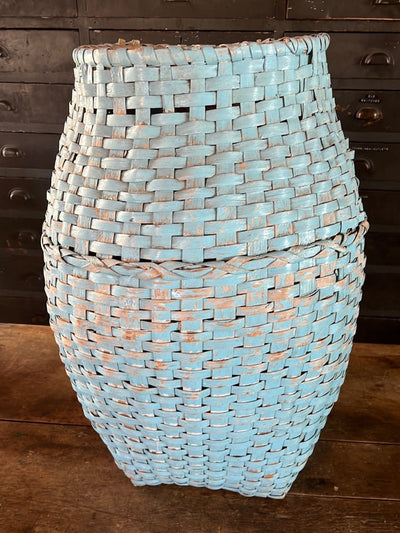 Antique Woven Basket - Diamonds & Rust