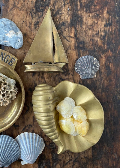 Brass Clam Catchall - Diamonds & Rust