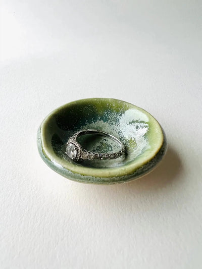Green Tea Tiny Ring Dish - Diamonds & Rust