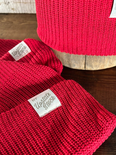 Upcycyled Cotton Watchcap - Cherry Red