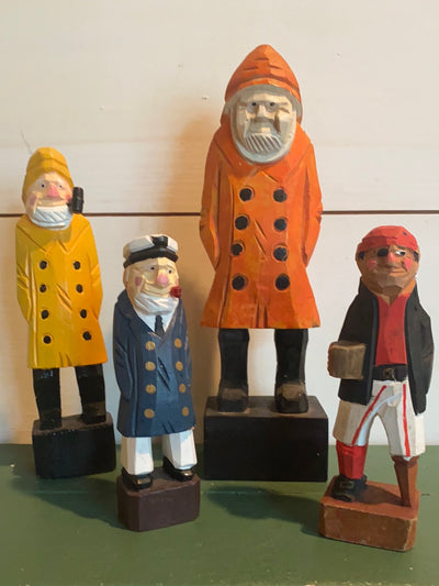 Vintage Wooden Sea Captain - Blue Coat