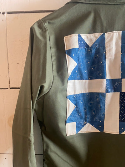Indigo Quilt Patch - Vintage Military Shirt