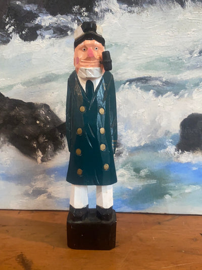 Vintage Wooden Fisherman - Blue Coat