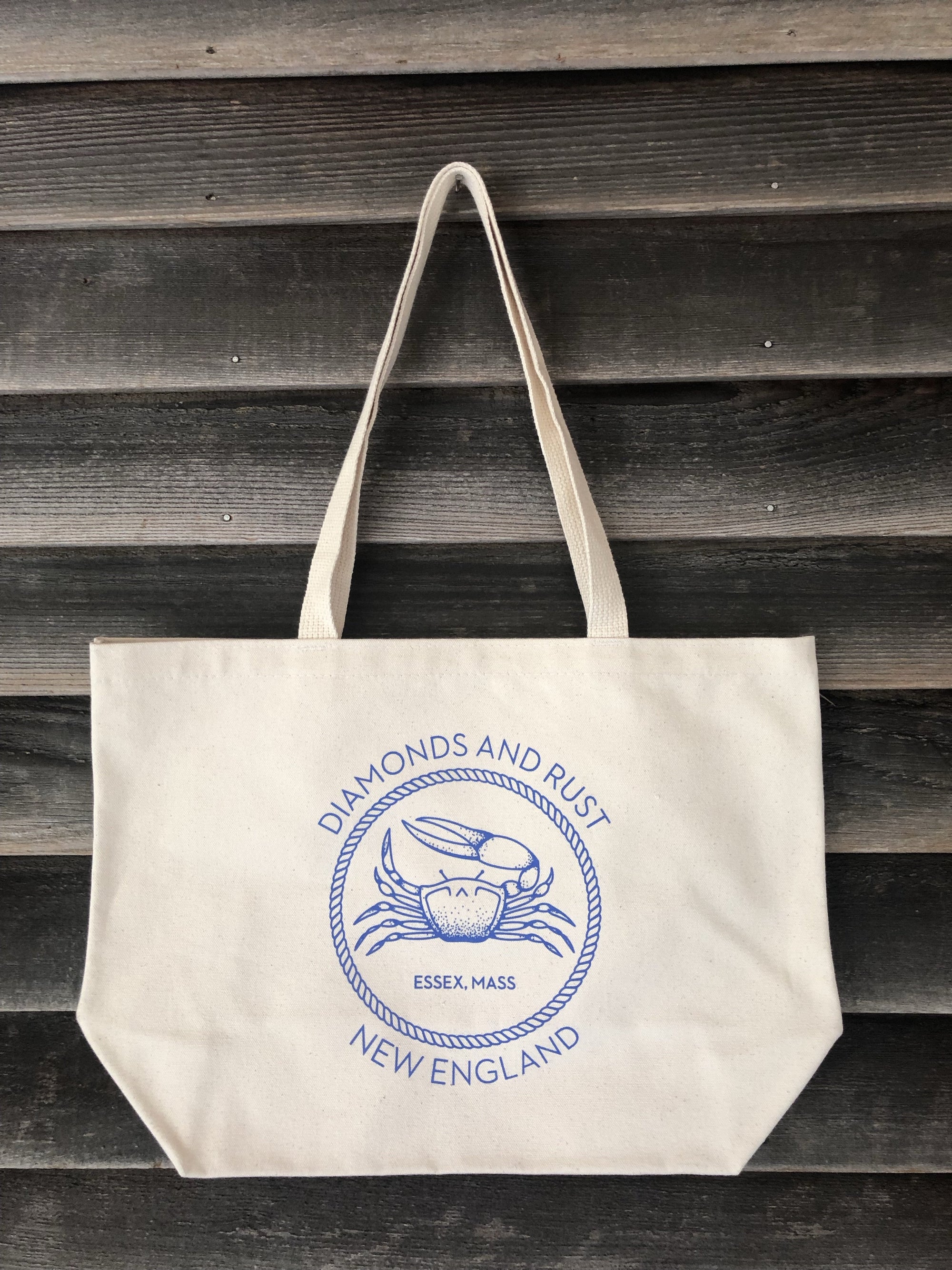 Diamonds and Rust Fiddler Crab Tote: Marine Blue - Diamonds & Rust