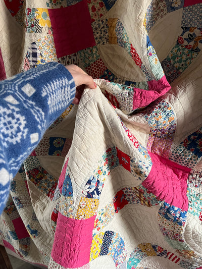 Vintage Double Wedding Ring Quilt
