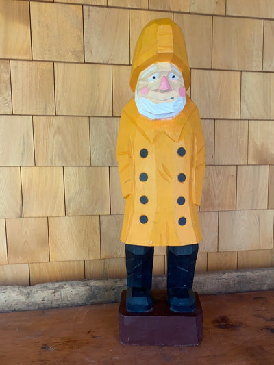 Wooden Fisherman Statue 24"