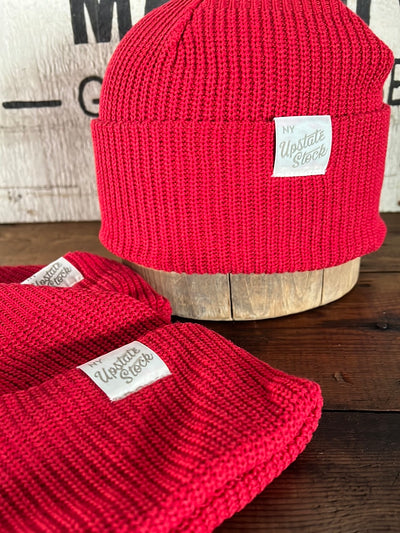 Upcycyled Cotton Watchcap - Cherry Red