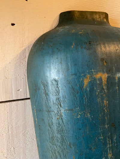 Antique Wooden Dough Bowl - Painted