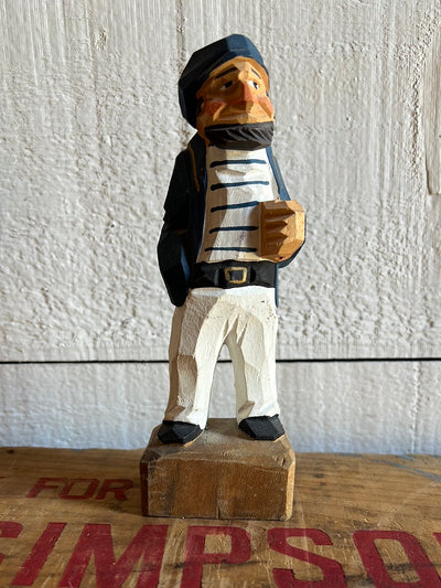 Vintage Wooden Fisherman - Navy Blue Stripes