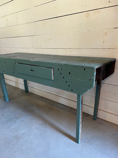 Vintage Industral Workbench - Painted Blue