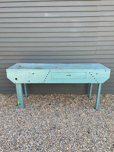 Vintage Industral Workbench - Painted Blue