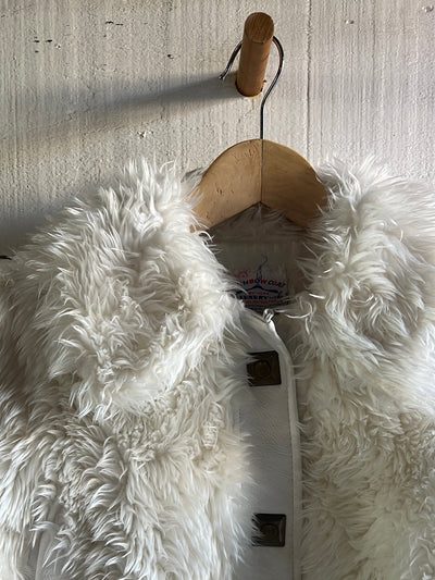 Vintage Rainbow Coat White Shearling Coat