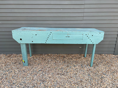Vintage Industral Workbench - Painted Blue