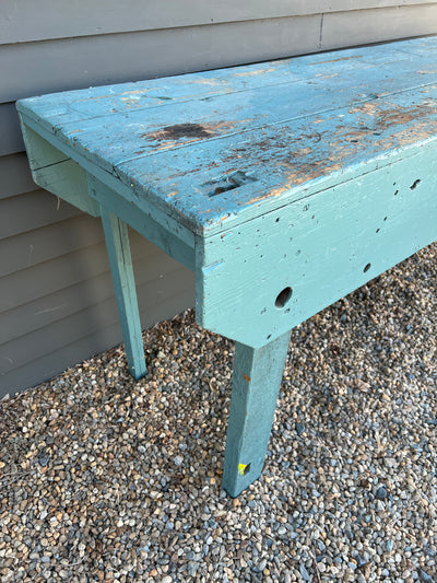 Vintage Industral Workbench - Painted Blue