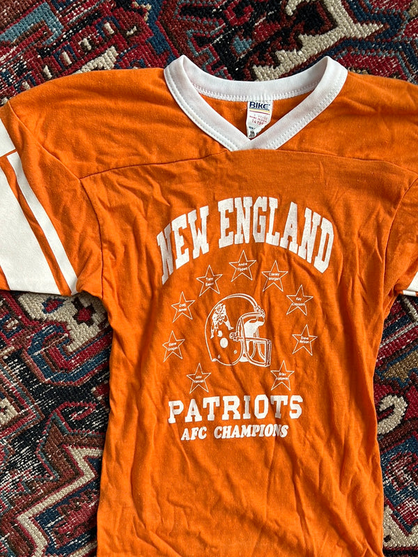 Vintage New England Patriots Bike Jersey Tee - Diamonds & Rust