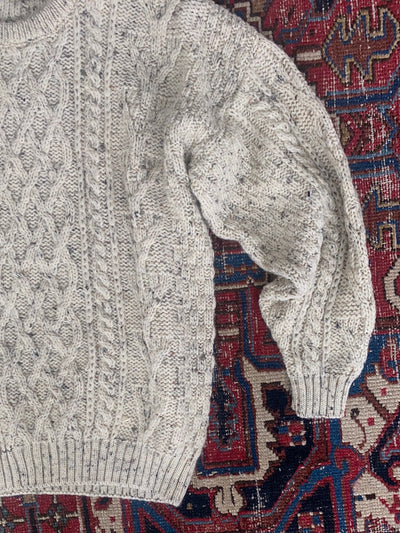 Vintage Irish Knit Pullover Sweater - Speckled