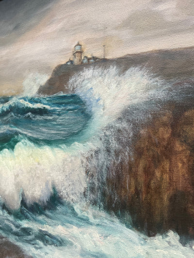 Vintage Moody Seascape Painting