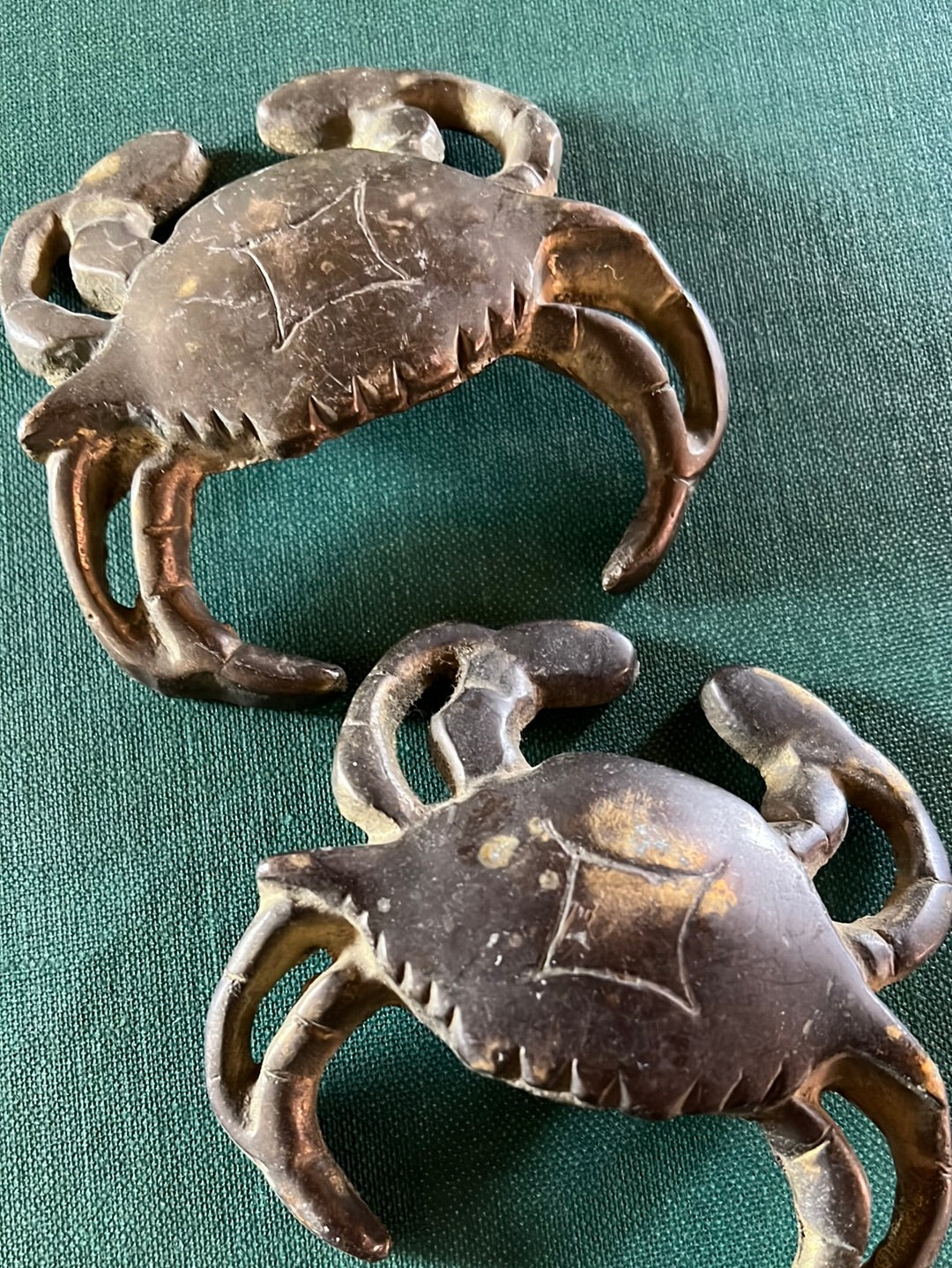 Pair of Vintage Brass Crabs