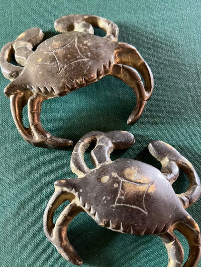 Pair of Vintage Brass Crabs