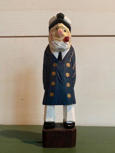 Vintage Wooden Sea Captain - Blue Coat