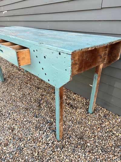 Vintage Industral Workbench - Painted Blue