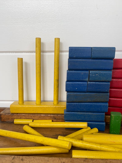 Vintage Playskool Wooden Block Set