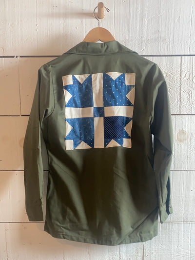 Indigo Quilt Patch - Vintage Military Shirt