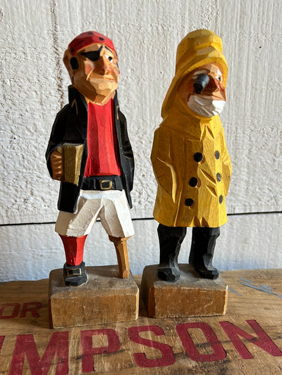 Vintage Wooden Fisherman - Red Shirt