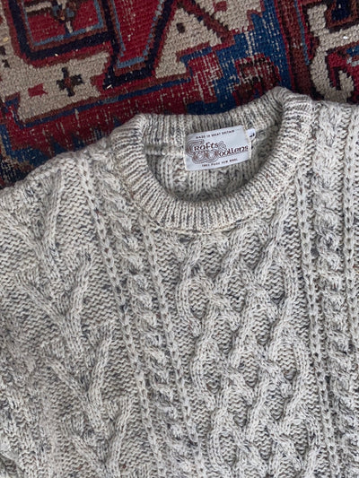 Vintage Irish Knit Pullover Sweater - Speckled