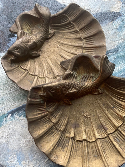 Vintage Brass Shell Tray