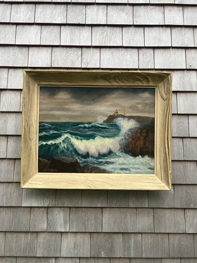 Vintage Moody Seascape Painting