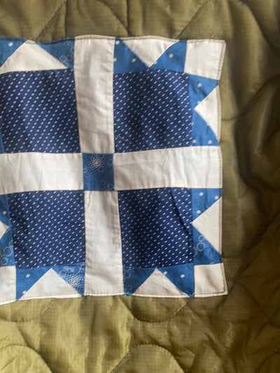 Indigo Quilt Patch - Vintage Quilted Liner - Diamonds & Rust