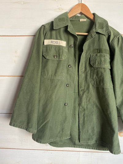 Quilt Patch - Vintage Military Shirt - 1 - Diamonds & Rust