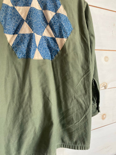 Quilt Patch - Vintage Military Shirt - Diamonds & Rust
