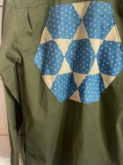 Quilt Patch - Vintage Military Shirt - Diamonds & Rust