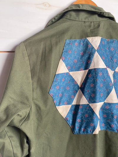 Quilt Patch - Vintage Military Shirt - Diamonds & Rust